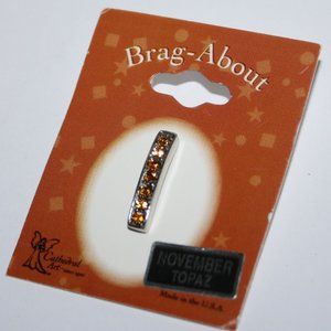 🧡✨🔗 Brag Abouts Silver Pendant · November Birthstone · NWT